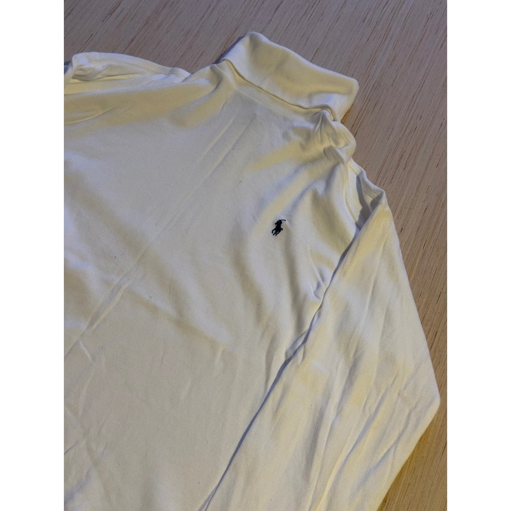 Ralph Lauren Polo Sport Womens White Turtleneck Long Sleeve Shirt Pony Logo L 26